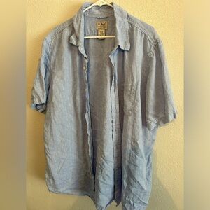 Men’s xl ll bean 100% linen shirt chambray style